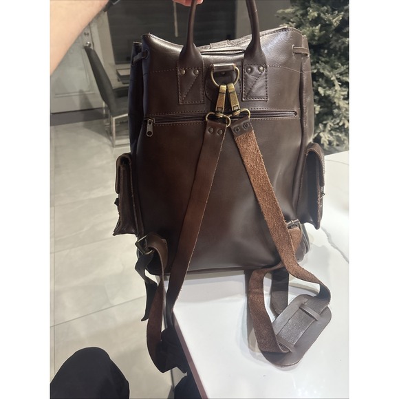 brown leather backpack Made I'm Greece - Picture 5 of 7
